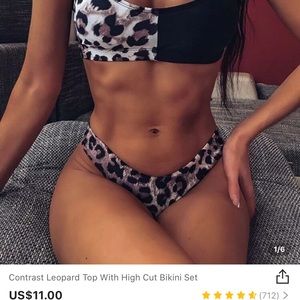 cheetah print bikini set